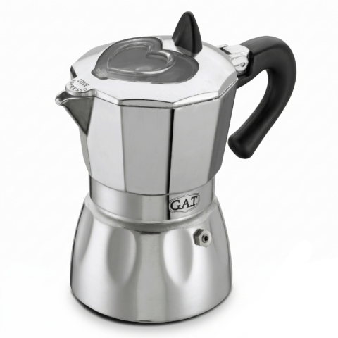 Espressor Moka GAT, aluminiu, 2 cesti